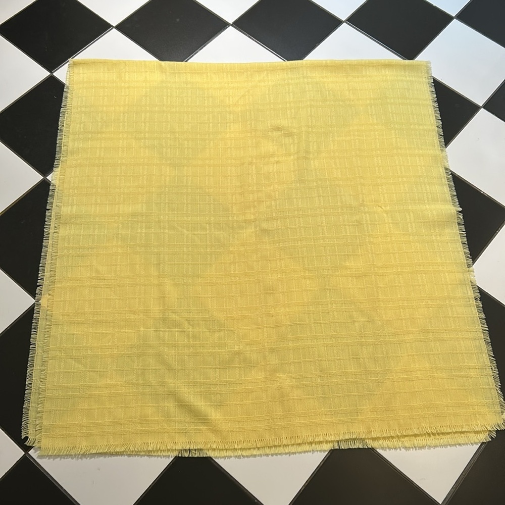 Boho Yellow Tablecloth Matching 14 Napkins Fringed Cotton Dining Decor Retro - Picture 8 of 9